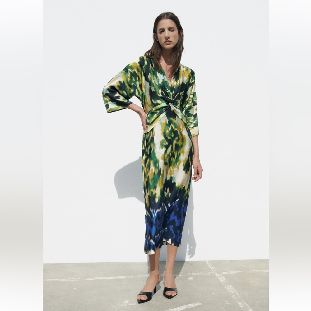 Zara Printed Multicolor Tunic Dress XS